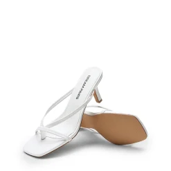 Slip-On Square Toe Thong Heeled Sandals