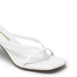 Slip-On Square Toe Thong Heeled Sandals