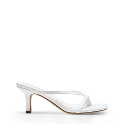 Slip-On Square Toe Thong Heeled Sandals