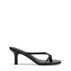 Slip-On Square Toe Thong Heeled Sandals