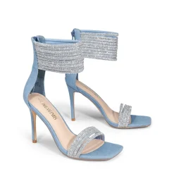 Sparkling Rhinestone Straps Heeled Sandals