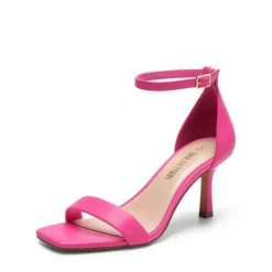 Square Toe Ankle Strap Heels