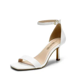 Square Toe Ankle Strap Heels