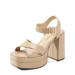 Square Toe Ankle-Strap Platform Chunky Heel Sandals