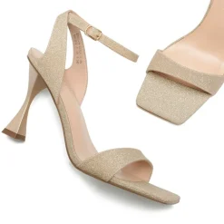 Square Toe Ankle Strap Stilettos Sandals