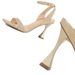 Square Toe Ankle Strap Stilettos Sandals