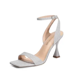 Square Toe Ankle Strap Stilettos Sandals