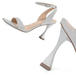Square Toe Ankle Strap Stilettos Sandals