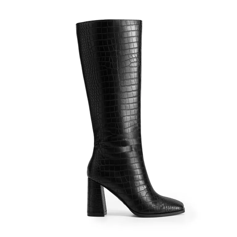 Square Toe Block Heel Knee-high Boots