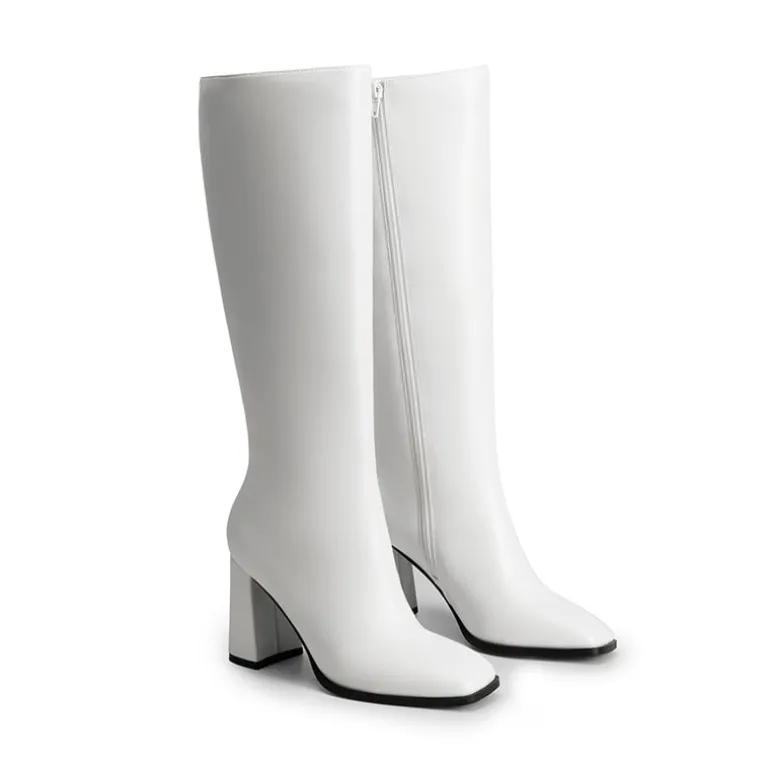 Square Toe Block Heel Knee-high Boots