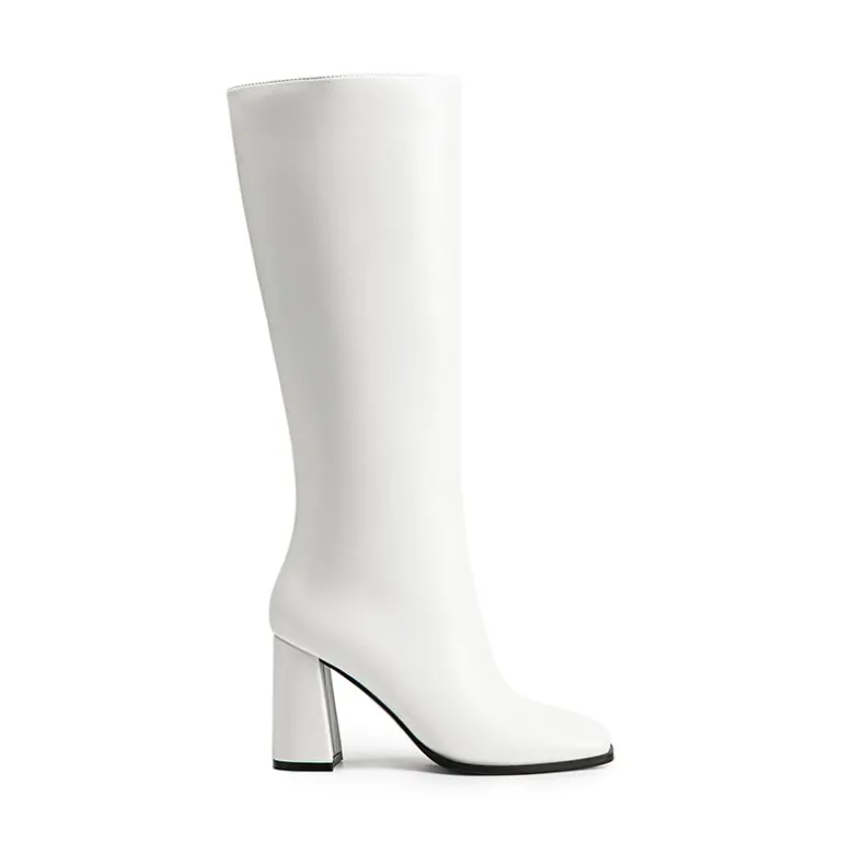 Square Toe Block Heel Knee-high Boots