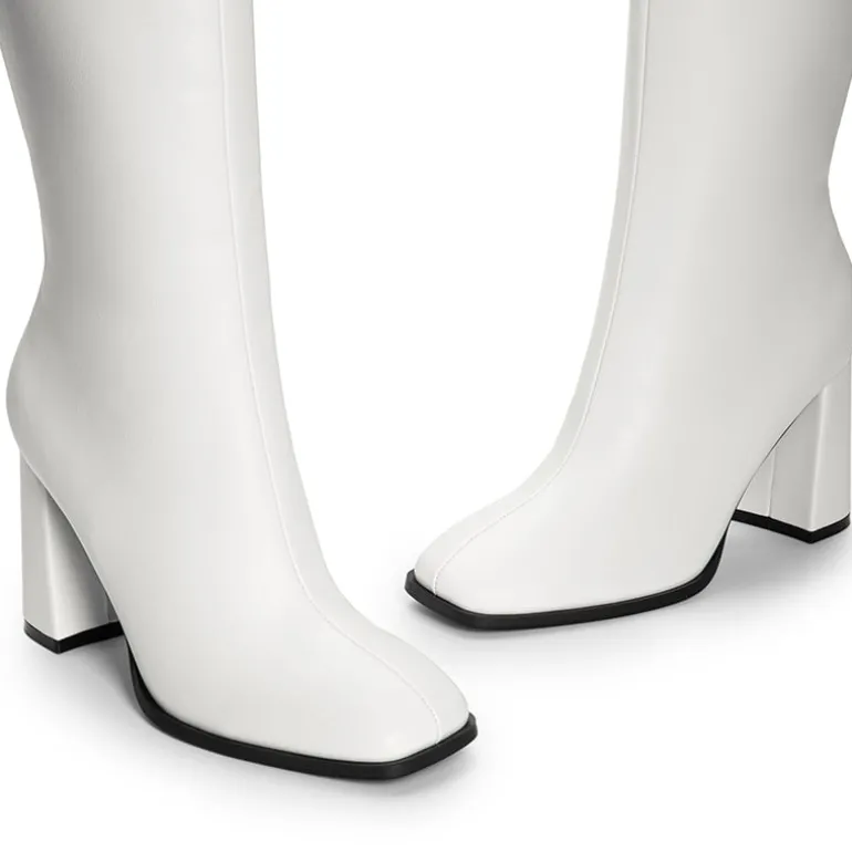 Square Toe Block Heel Knee-high Boots
