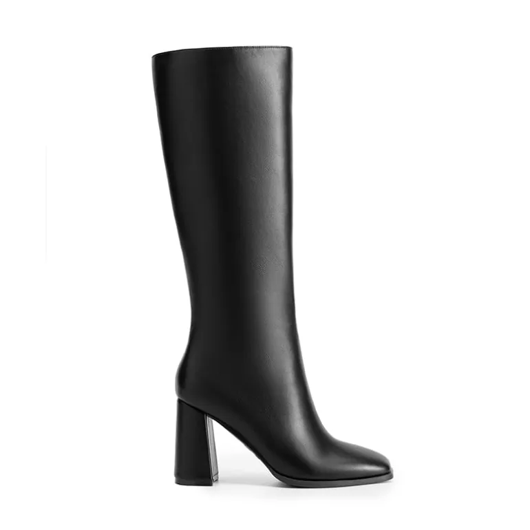 Square Toe Block Heel Knee-high Boots