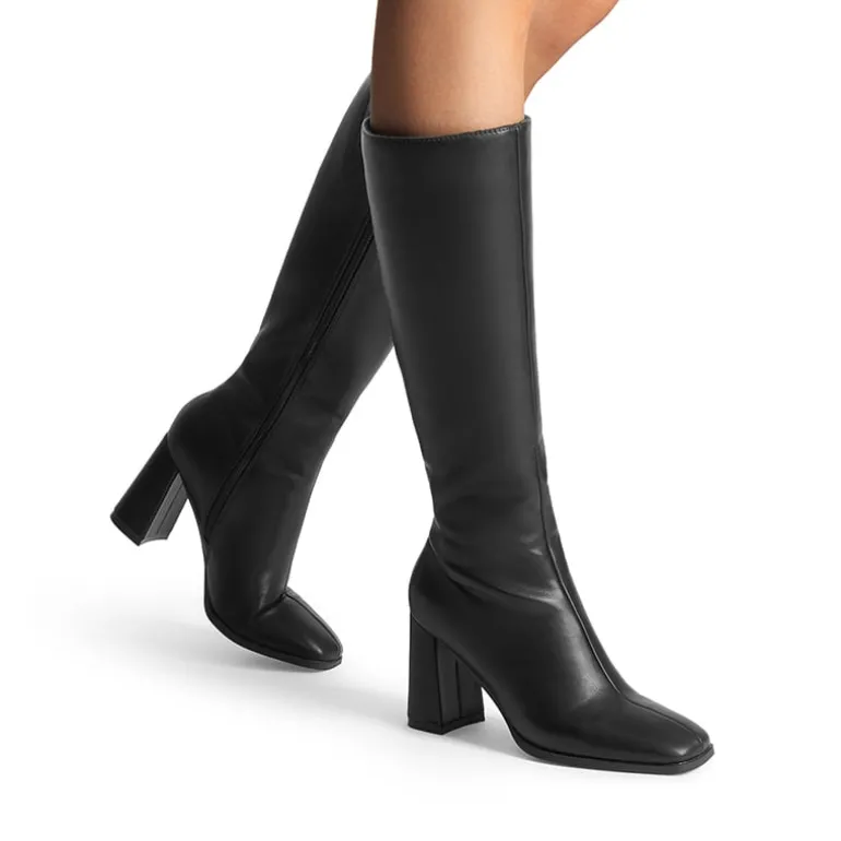 Square Toe Block Heel Knee-high Boots