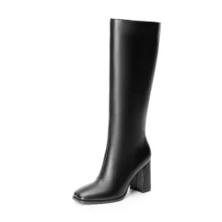 Square Toe Block Heel Knee-high Boots