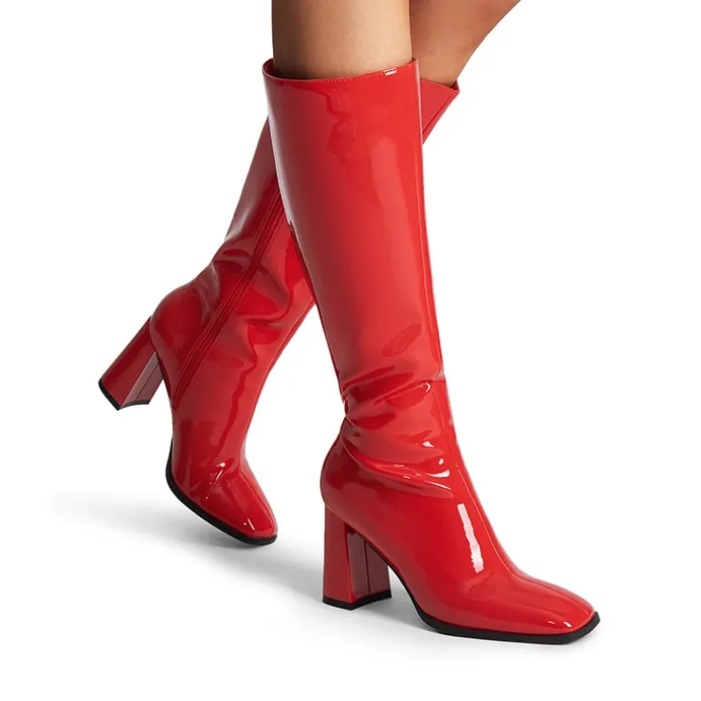 Square Toe Block Heel Knee-high Boots