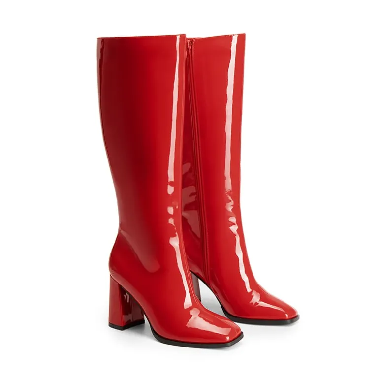 Square Toe Block Heel Knee-high Boots
