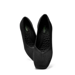 Square Toe Block Heel Knit Pumps