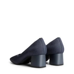 Square Toe Block Heel Knit Pumps