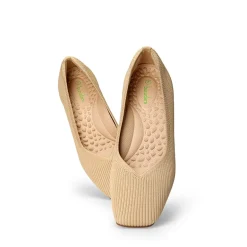 Square Toe Block Heel Knit Pumps