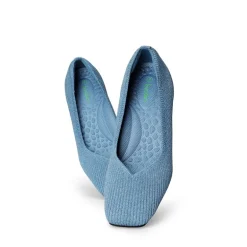 Square Toe Block Heel Knit Pumps