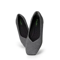 Square Toe Block Heel Knit Pumps