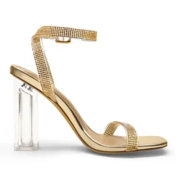 Square Toe Clear Chunky Heel Sandals