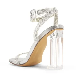 Square Toe Clear Chunky Heel Sandals