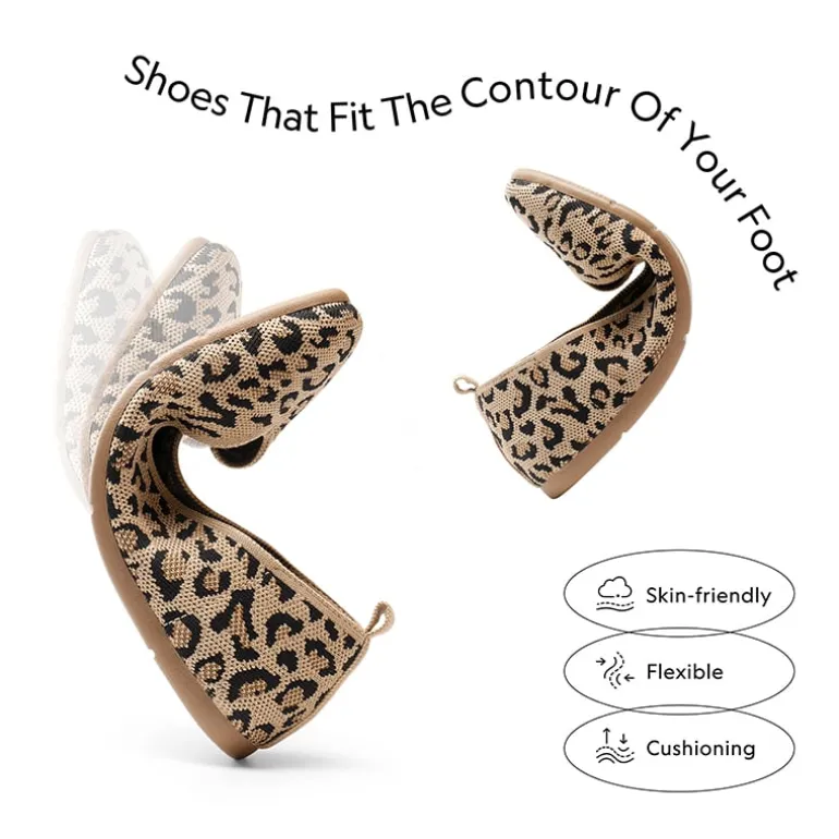 Square Toe Cushioned Knit Flats