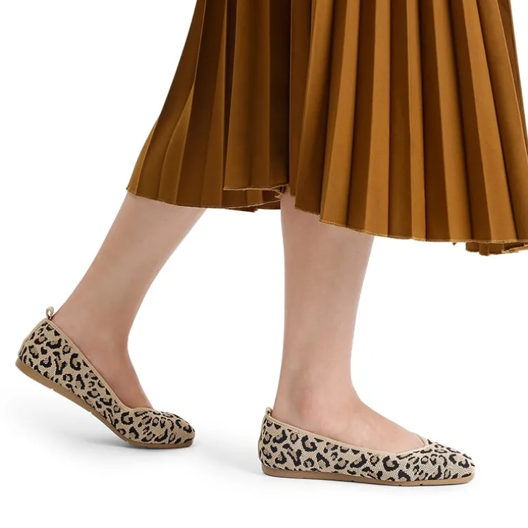 Square Toe Cushioned Knit Flats
