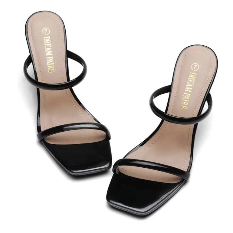 Square Toe Double Wedge Sandals