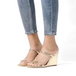 Square Toe Double Wedge Sandals