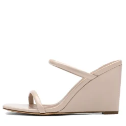Square Toe Double Wedge Sandals