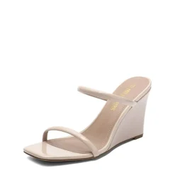 Square Toe Double Wedge Sandals