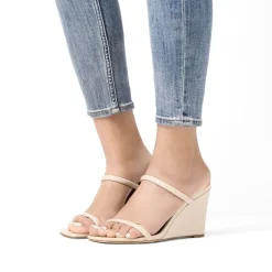Square Toe Double Wedge Sandals
