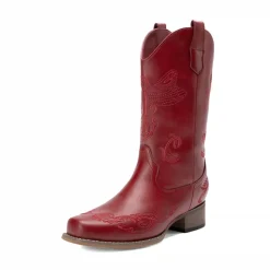 Square Toe Embroidered Cowboy Boots