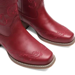 Square Toe Embroidered Cowboy Boots
