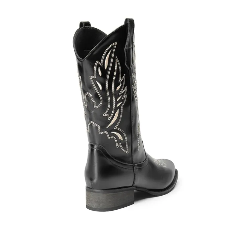 Square Toe Embroidered Cowboy Boots