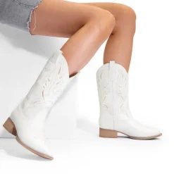 Square Toe Embroidered Cowboy Boots