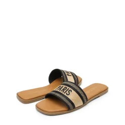 Square Toe Flat Slide Sandals