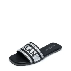 Square Toe Flat Slide Sandals