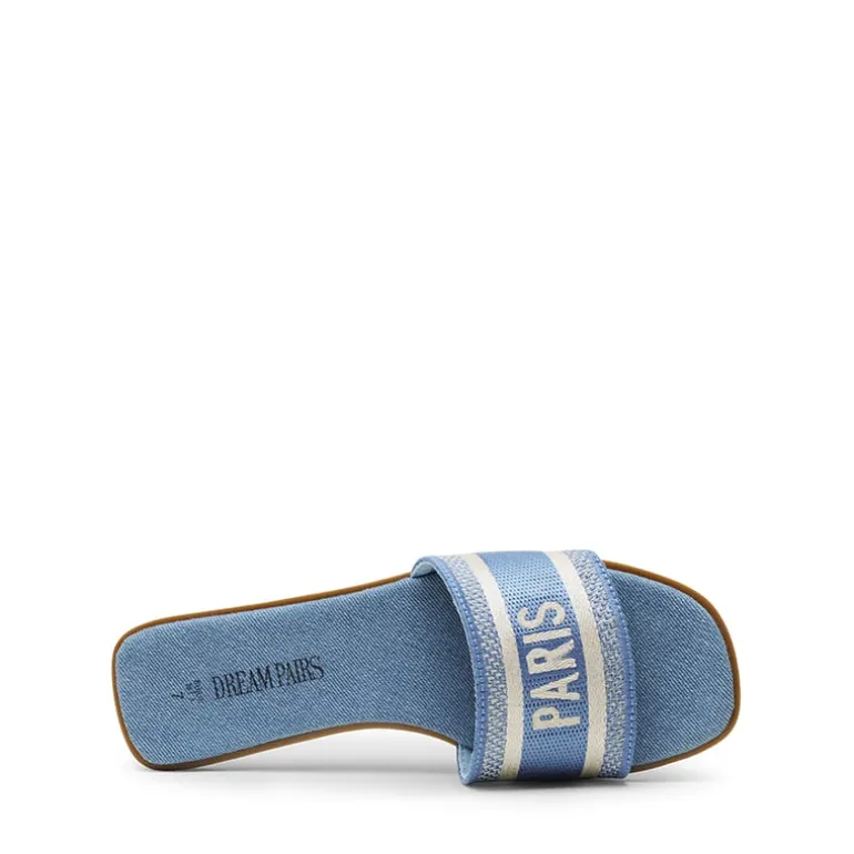 Square Toe Flat Slide Sandals