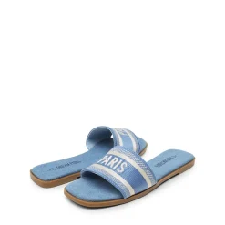 Square Toe Flat Slide Sandals