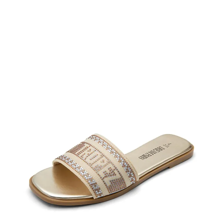 Square Toe Flat Slide Sandals