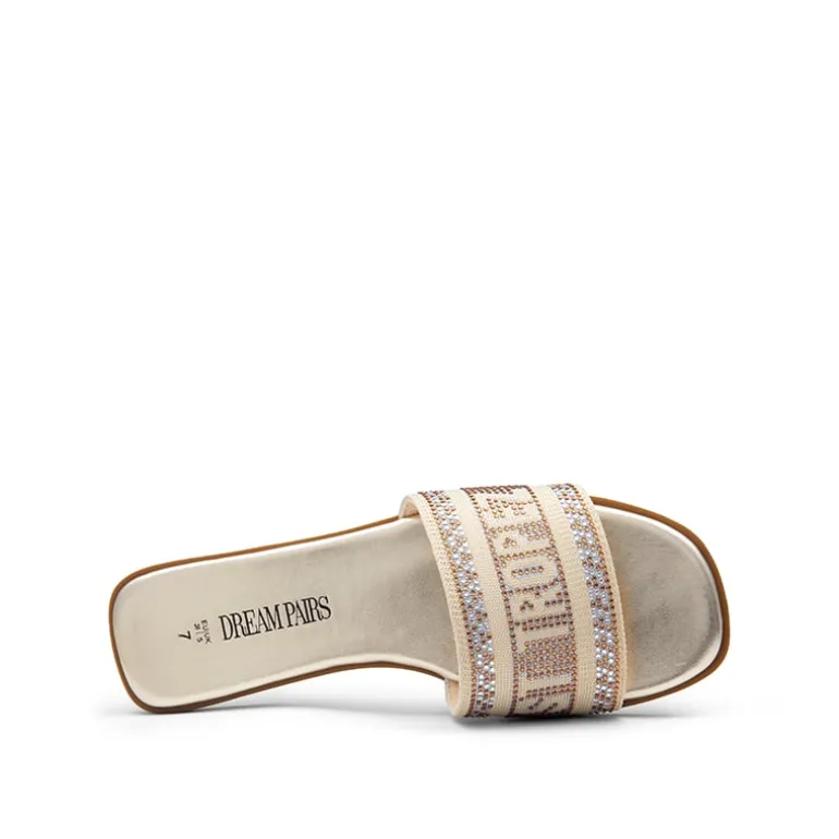Square Toe Flat Slide Sandals
