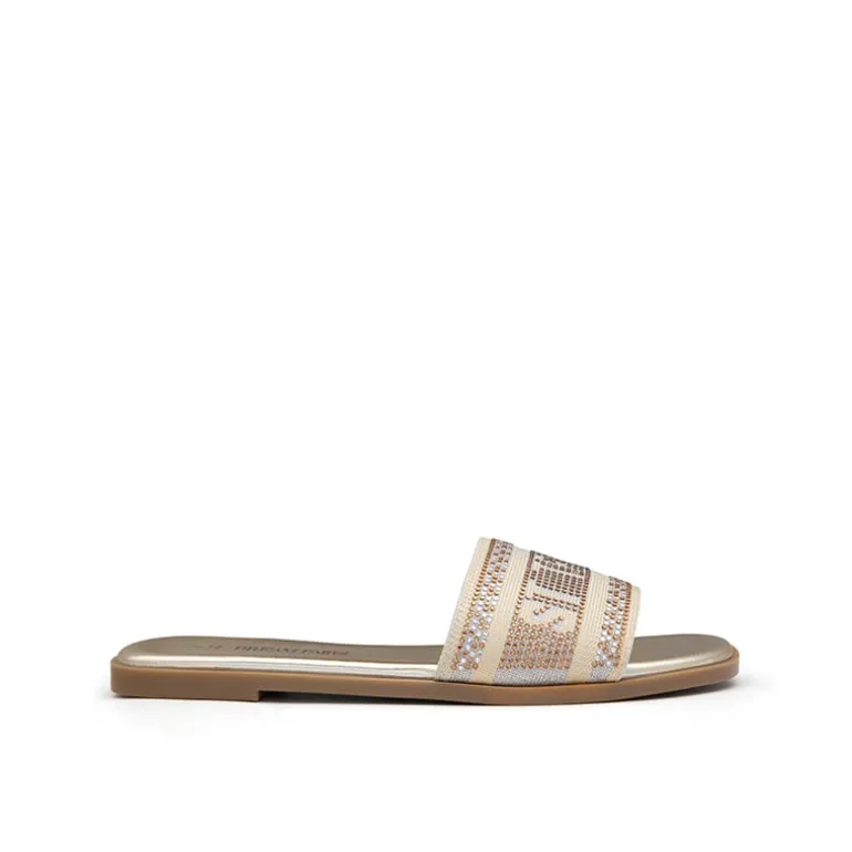 Square Toe Flat Slide Sandals