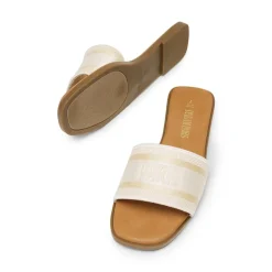 Square Toe Flat Slide Sandals