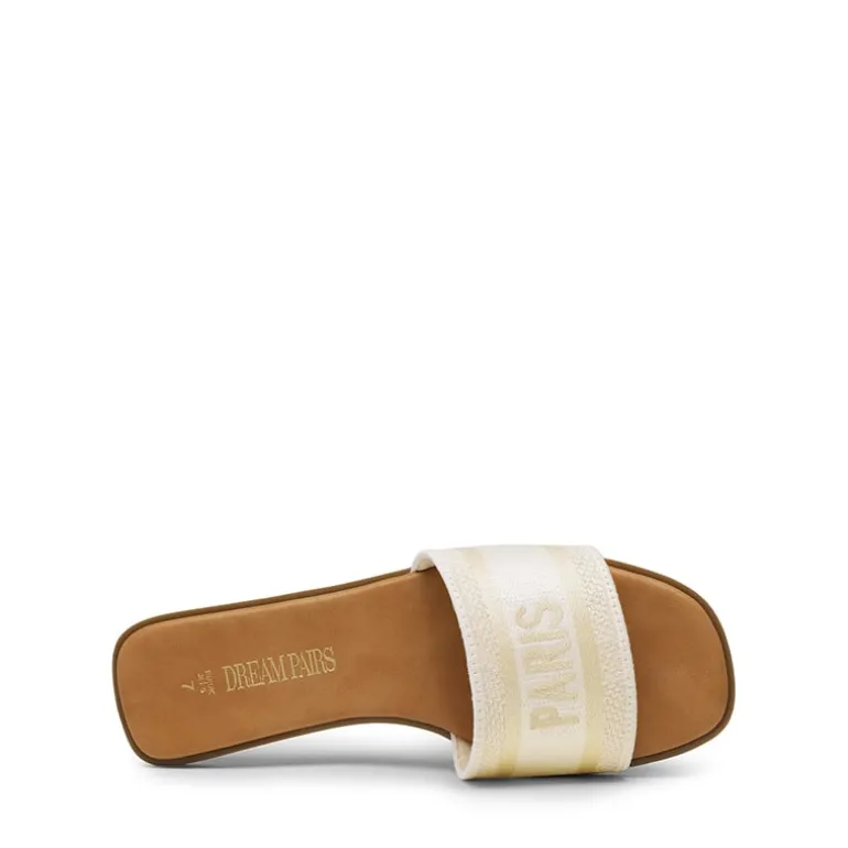Square Toe Flat Slide Sandals