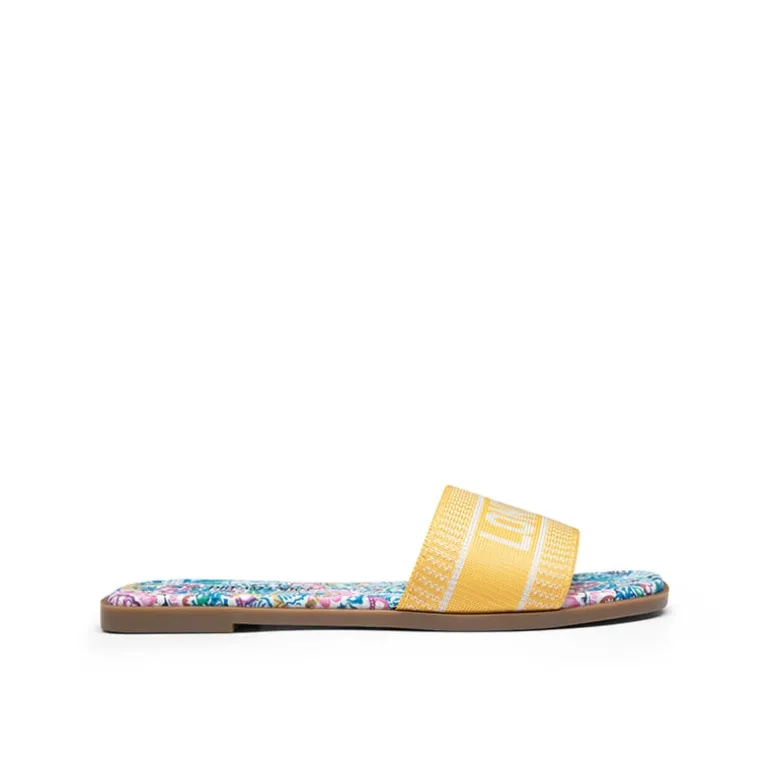 Square Toe Flat Slide Sandals