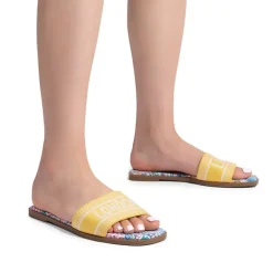 Square Toe Flat Slide Sandals